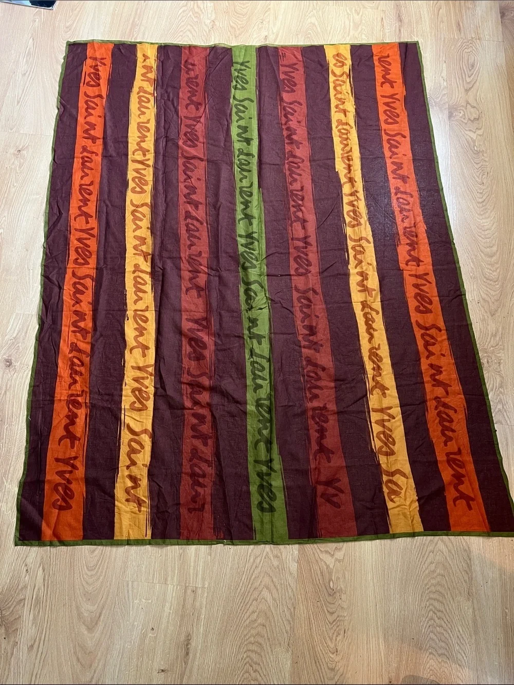 Yves Saint Laurent 60” x 45” Large Cotton Parreo  Scarf Wrap Shawl